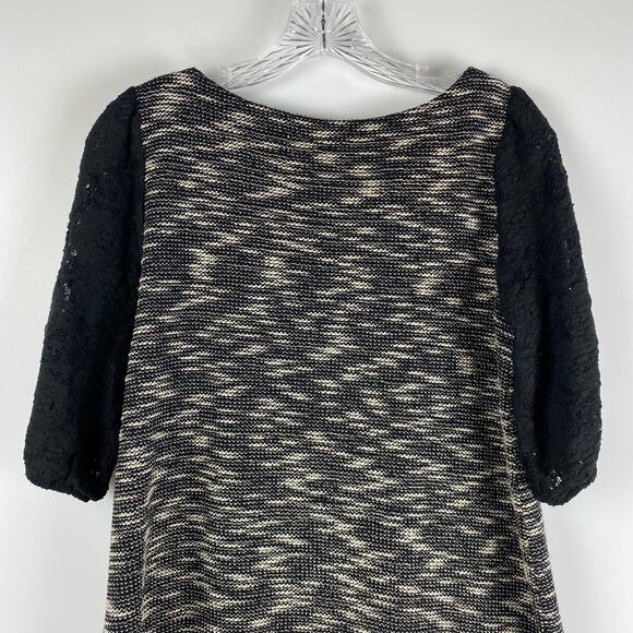 Postmark Anthropologie Shift Dress Tunic Knit Space Dye Black Size Small - Picture 9 of 11